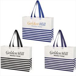 JH3395 Non-Woven Horizontal Stripe Tote Bag With Custom Imprint